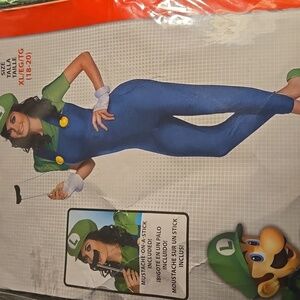 Womens Luigi Costume - Blue and Green